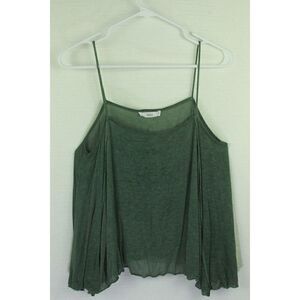 Talulah Tank Top Olive Green Flowy Stretch Spaghetti Straps Womens Small